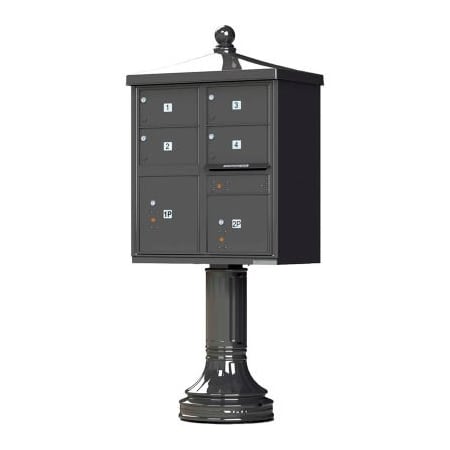 Florence Mfg Co Vital Cluster Box Unit w/Vogue Traditional Accessories, 4 Mailboxes & 2 Parcel Lockers, Dark Bronze 1570-4T5V2DBAF